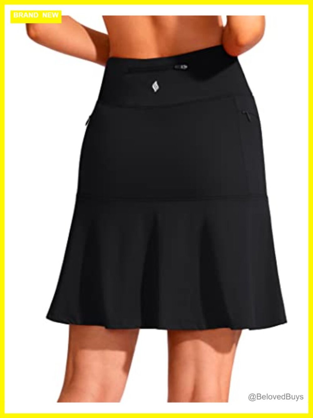 Women's 19" Ruffled Golf Skort High Waist Knee Length UPF50+ Tennis Skirt